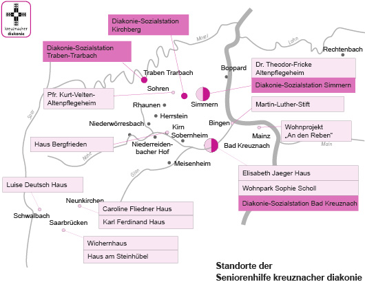 Standorte und Einrichtungen der Seniorenhilfe kreuznacher diakonie