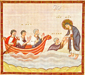 Codex Egberti: Jesus rettet Petrus