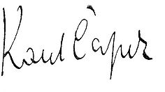 Autograph Karel Capek