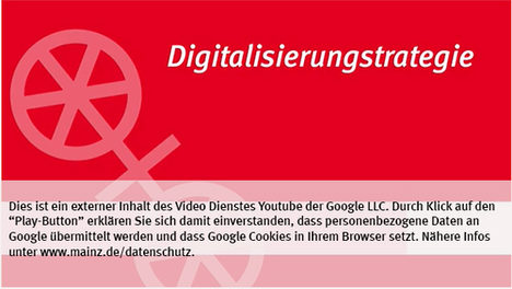 Die Landeshauptstadt Mainz nutzt den Video-Dienst Youtube.  Vor einem Klick auf den Play-Button empfängt Youtube keine Daten und setzt keine Cookies. Nähere Informationen über Youtube finden Sie in den Datenschutzinformationen zu unserem Youtube-Kanal: www.mainz.de/datenschutz