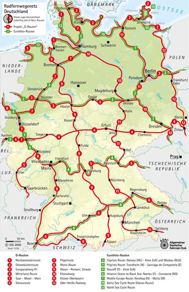 Radfernwegenetz Deutschland © ADFC