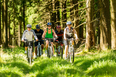 Mitten durch den Wald - Mountainbiker im Schwarzwälder Hochwald - Foto: Dominik Ketz © Rheinland-Pfalz Tourismus GmbH