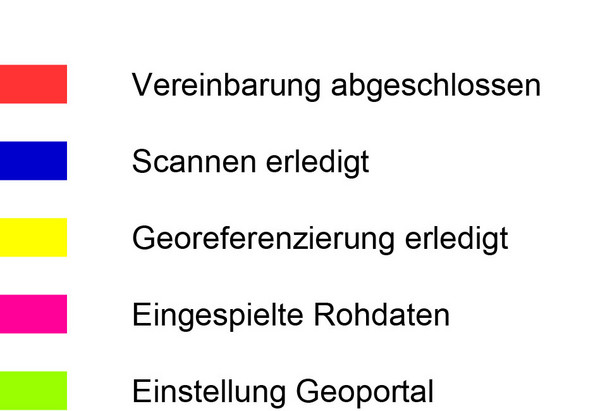 Legende zur Ansicht der Verfügbarkeit kommunaler Pläne auf dem kommunalen Server