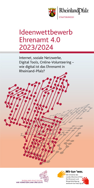 Flyer zum Ideenwettbewerb Ehrenamt 4.0 2023/2024, Titel