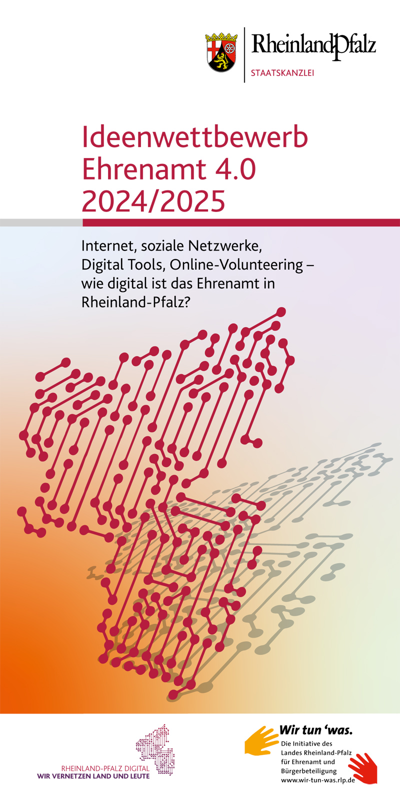 Flyer zum Ideenwettbewerb Ehrenamt 4.0 2024/2025, Titel