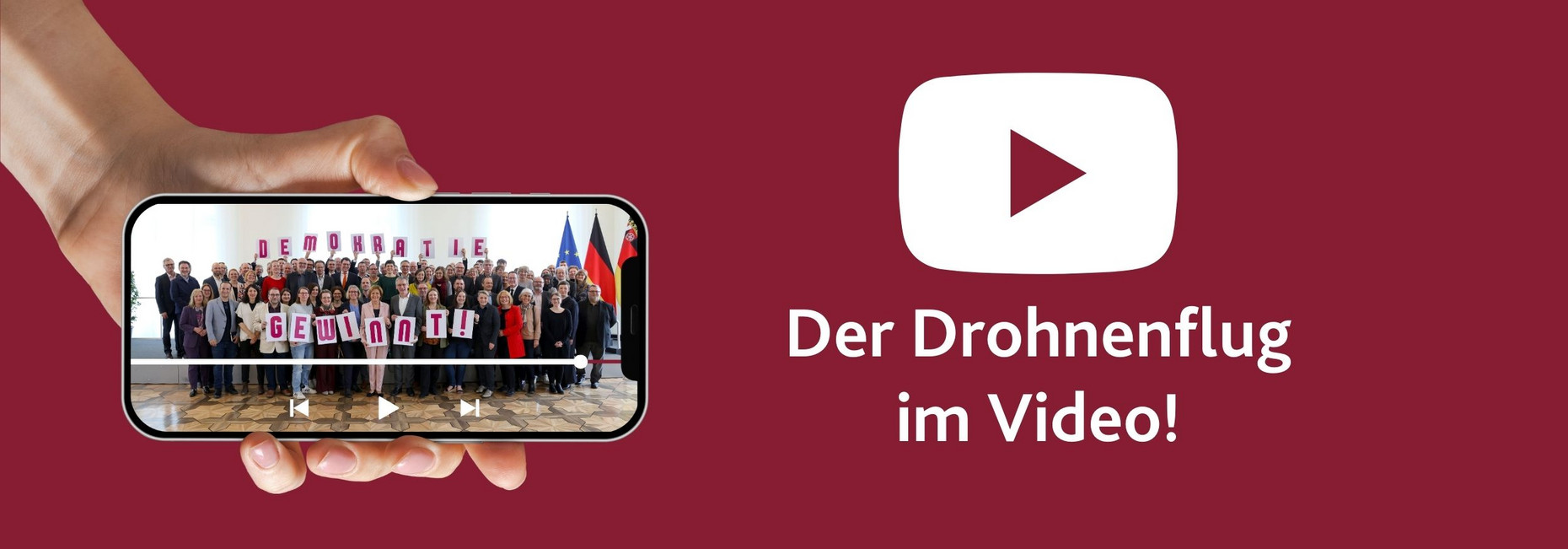 Symbolbild für das Video "Drohnenflug" anlässlich des Treffens des Bündnis Demokratie gewinnt!