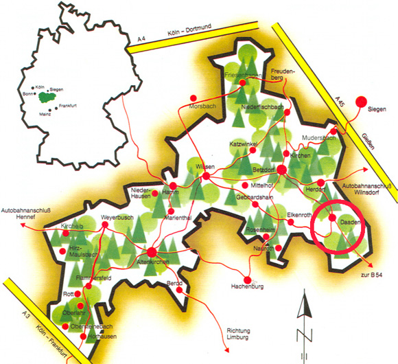 Regionalkarte Westerwald