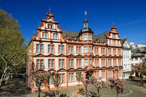 Die Gutenberg-Bibliothek befindet sich im „Römischen Kaiser“.