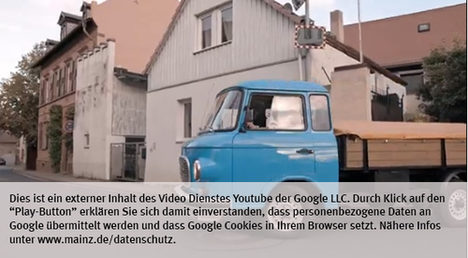 Die Landeshauptstadt Mainz nutzt den Video-Dienst Youtube.  Vor einem Klick auf den Play-Button empfängt Youtube keine Daten und setzt keine Cookies. Nähere Informationen über Youtube finden Sie in den Datenschutzinformationen zu unserem Youtube-Kanal: www.mainz.de/datenschutz