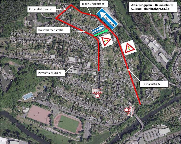 Umleitungsplan Ausbau Holschbacher Straße