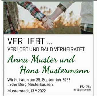 Heiratsanzeige Muster