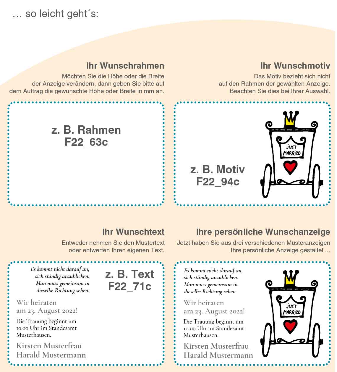 Hochzeitsanzeige in 4 Schritten gestalten