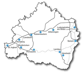 Grafik der Bistumskarte mit den Standorten katholischer Schulen