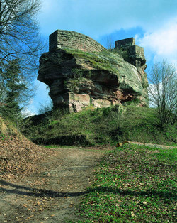 In der Nähe der Gemeinde Nothweiler im Kreis Südwestpfalz, direkt an der französisch-elsässischen Grenze, liegt die Ruine der Wegelnburg.