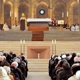 Service beeing held by the Bishop