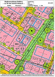 Auszug aus der Planurkunde zum Bebauungsplan