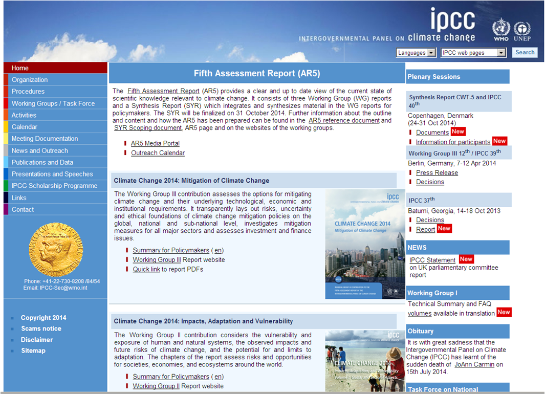 Screenshot IPCC