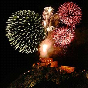 Feuerwerk  über der Festung Ehrenbreitstein