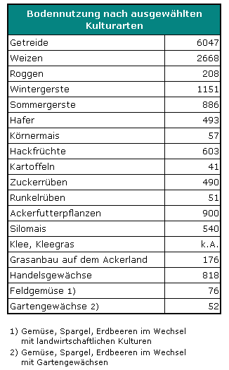 Grafik: Bodennutzung nach ausgewhlten Kulturarten