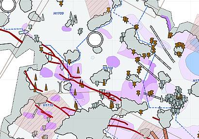 Ausschnitt aus der ingenieurgeologischen Hohlraumkarte (Beispiel)