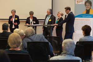 Podiumsdiskussion Sr. Dr. Lea Ackermann; Regine Noll SOLWODI Mainz, Dr. Rudolph; Jana Koch-Krawczak