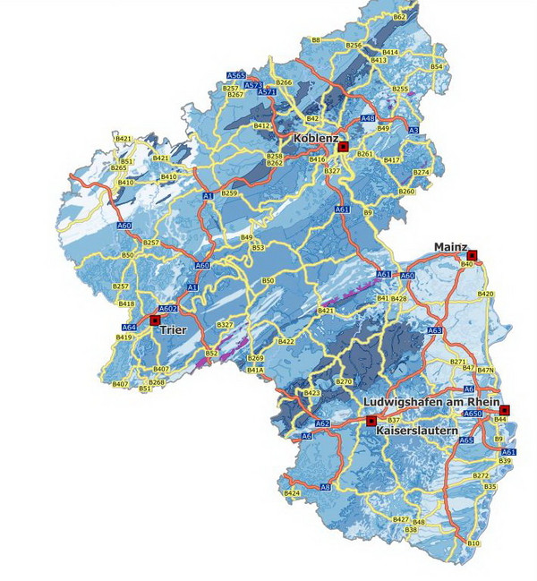 Screenshot der Geologischen Radonkarte