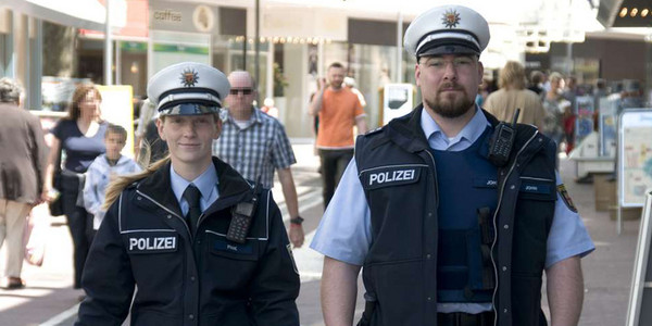 Polizeistreife in Mainz