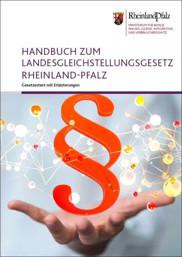 Download - Titelblatt der Broschüre "Handbuch zum Landesgleichstellungsgesetz Rheinland-Pfalz"