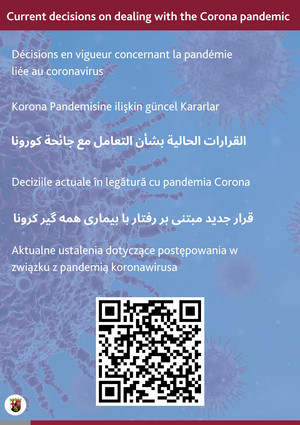 QR-Code-Poster für mehrsprachige Corona-Infos  