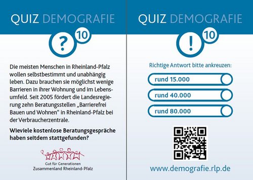 Die zehn Beratungsstellen zum barrierefreien Bauen und Wohnen gibt es seit 2005. Wie viele kostenlose Beratungen haben seitdem stattgefunden? 15.000, 40.000 oder 80.000?