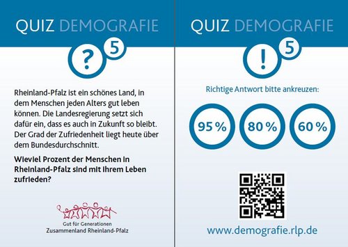 Wieviel Prozent der Menschen in Rheinland-Pfalz sind zufrieden? 95, 80 oder 60 Prozent?