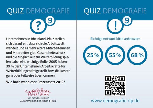 2005 haben 39 Prozent der Unternehmen in RLP Arbeitskräfte für Weiterbildung freigestellt oder die Kosten ganz oder teilweise übernommen. Wie hoch war der prozentsatz 2012? 25, 55 oder 68 Prozent?