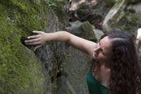 Abbauspuren im Basalt im Rauscherpark Plaidt/Saffig